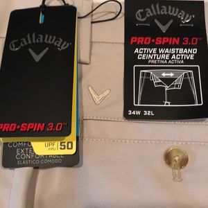 Mens Calloway golf pants. 34 W 32 L. 50 spf, non wrinkle. Brand new with tags.